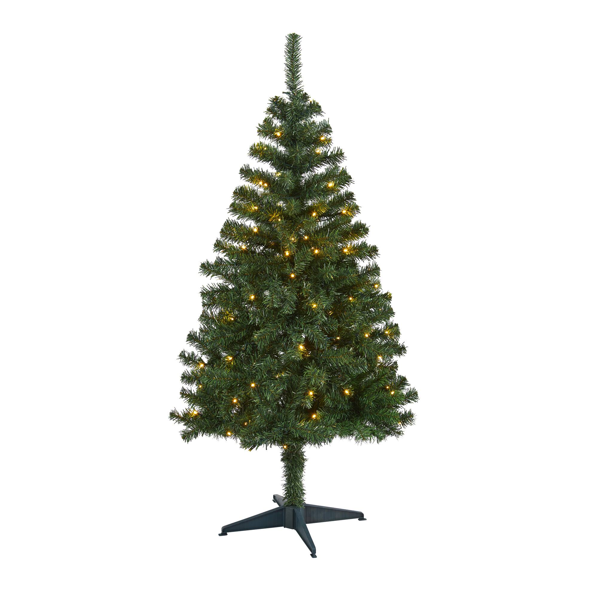 4ft. Pre-Lit Northern Tip Pine Artificial Christmas Tree, Clear LED Lights